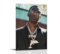 Young Dolph Anti Splash Art Posters Living Room And Bedroom Hanging Paintings Suitable for Multiple Scenarios No Need for Punching Easy to Install Suitable for Gifts And Personal UseFrame-style16x24in
