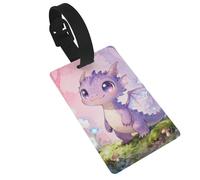 Young Dragon Pattern Luggage Tags for Suitcases - Durable PVC ID Tags with Detachable Straps for Travel, Backpack, Golf Bag, Anti-Loss