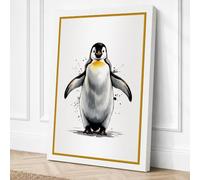 Young Emperor Penguin Modern Canvas Wall Art Print 18x12 Inch (46 x 30 cm)
