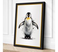 Young Emperor Penguin Modern Canvas Wall Art Print 18x12 Inch (46 x 30 cm)