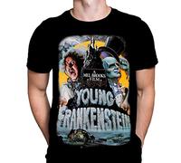 Young Frankenstein Mens Tshirt Classic Horror Movie Print, Black Graphic T-Shirt, Film Poster Tee