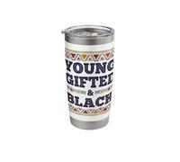 Young Gifted & Black African Black History Month Afro Stainless Steel Insulated Tumbler