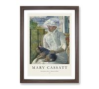 Young Girl At A Window By Mary Cassatt Exhibition Museum Painting Framed Print | A3 Walnut Framed Wall Art | Ready to Hang | Modern Historical Picture | Living Room Bedroom Lounge Office
