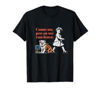 Young Girl Walking Bulldog Beside EU Sign Value Graphic T-Shirt