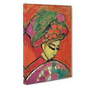 Young Girl With A Flowered Hat By Alexej Von Jawlensky Canvas Print | Gallery Wrapped 30mm Frame Wall Art | 30x20 inches | Ready to Hang | Classic People Picture | Living Room Bedroom Lounge Office