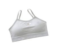 Young Girls Cotton Bra Puberty Teenage Breathable Underwear Crop Sports Training Bras Back to School Set of 1/3 Girls Sports Bra Vests Underwear Top Adjustable Shoulder Strap (Grey, One Size)