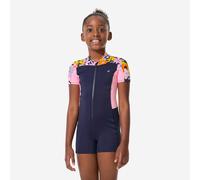 Young Girls’ Swimming Shorty Full-body Swimsuit - Una Lys Navy