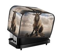 Young Goat Toaster Cover 2 Slice, Waterproof Bread Machine Covers with Pockets Universal Size Kitchen Small Appliance Cover with Handle, Dust and Fingerprint Protection
