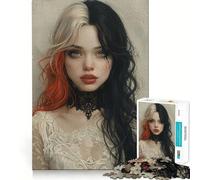 Young Goth Girl Poster 1000 Piece Jigsaws for Adults Brain Sharp Game Smooth Burr Free Surface Fascinating Hobby for Idle Moments (38x26cm)