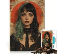 Young Goth Girl Poster 1000 Piece Jigsaws for Adults Brain Sharp Game Smooth Burr Free Surface Fascinating Hobby for Idle Moments (50x75cm)