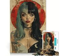 Young Goth Girl Poster 1000 Piece Jigsaws for Adults Mind Train Fun Precision Cut Smooth Edges Absorbing Activity for Quiet Nights (50x75cm)