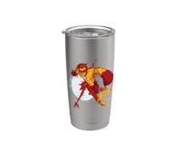 Young Justice Splatter Art Kid Flash Logo Stainless Steel Insulated Tumbler
