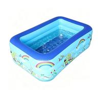 Young Kids Pool Inflatable - Rectangle Thickened with Drain Plug | Inflating Kids Pool for Backyard,for Students Girls Children Parents Backyard Apartment Preschool Birthday Party