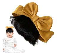 Young Kids Wigs - Toddler Bowknot Bangs Wigs Headbands - Everyday Hairpiece, Fashionable Hair Accessories for Photography, Gathering, Home, Travel