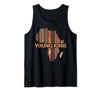Young King Africa Map Tribal Pattern Black History Month Tank Top