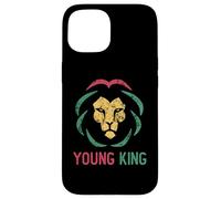 Young King African Lion Boy Black History Month African Boys Case for iPhone 15