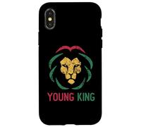Young King African Lion Boy Black History Month African Boys Case for iPhone X/XS