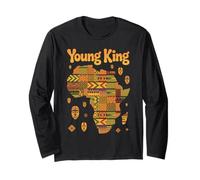 Young King African Map Tribal Culture Pattern Women Men Long Sleeve T-Shirt