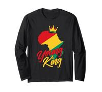 Young King - Black History Month African Roots Melanin Pride Long Sleeve T-Shirt