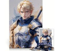 Young Knight Portrait 1000 Piece Jigsaw Puzzles for Adults Teenagers Focus Training Quiet Recreation Fine Edges Joyful Xmas (38x52cm)