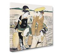 Young Ladies by the Seashore by Utagawa Toyokuni Canvas Print | Gallery Wrapped 30mm Frame Wall Art | 20x20 inches | Ready to Hang | Asian Picture | Living Room Bedroom Lounge Office