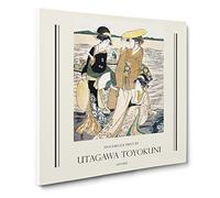 Young Ladies By The Seashore By Utagawa Toyokuni Canvas Print | Gallery Wrapped 30mm Frame Wall Art | 20x20 inches | Ready to Hang | Asian Picture | Living Room Bedroom Lounge Office