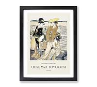 Young Ladies By The Seashore By Utagawa Toyokuni Exhibition Museum Asian Japanese Framed Print | A3 Black Framed Wall Art | Ready to Hang | Asian Nature Picture | Living Room Bedroom Lounge Office