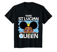 Young Lucian Queen St Lucia Flag Cute St Lucian Girl T-Shirt