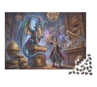 Young Mage And Dragon 1000 Piece Jigsaw Puzzle,Gift Idea,Stress Relief,Whimsical Challenge,Premium Cardboard,Adults & Kids 14+,Home Wall Decor,Educational Toy 38x26cm