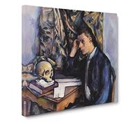 Young Man And Skull by Paul Cezanne Canvas Print | Gallery Wrapped 30mm Frame Wall Art | 14x14 inches | Ready to Hang | Impressionist People Picture | Living Room Bedroom Lounge Office