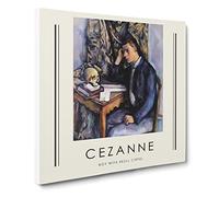 Young Man And Skull By Paul Cezanne Canvas Print | Gallery Wrapped 30mm Frame Wall Art | 14x14 inches | Ready to Hang | Impressionist People Picture | Living Room Bedroom Lounge Office