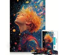 Young Man Gazing at Stars 1000 Piece Jigsaw Puzzles Memory Train Fun Smooth Burr Free Surface Entertaining Challenge for Spare Time (38x26cm)