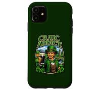 Young Man in Leprechaun Outfit with Glass Beer Craic Addict Case for iPhone 11
