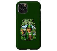 Young Man in Leprechaun Outfit with Glass Beer Craic Addict Case for iPhone 11 Pro