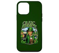 Young Man in Leprechaun Outfit with Glass Beer Craic Addict Case for iPhone 12 mini