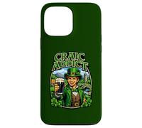 Young Man in Leprechaun Outfit with Glass Beer Craic Addict Case for iPhone 13 Pro Max