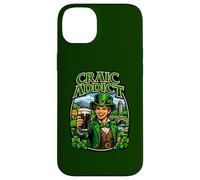 Young Man in Leprechaun Outfit with Glass Beer Craic Addict Case for iPhone 14 Plus