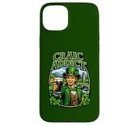 Young Man in Leprechaun Outfit with Glass Beer Craic Addict Case for iPhone 15 Plus