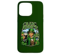 Young Man in Leprechaun Outfit with Glass Beer Craic Addict Case for iPhone 15 Pro Max