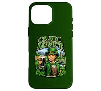 Young Man in Leprechaun Outfit with Glass Beer Craic Addict Case for iPhone 16 Pro Max