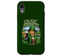 Young Man in Leprechaun Outfit with Glass Beer Craic Addict Case for iPhone XR