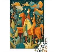 Young Man Riding A Horse with A Crown on His Head Rätsel Für Erwachsene || 38x26cm/1000pcs Puzzles Lernspiele Home Decor Puzzles