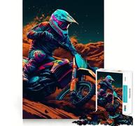 Young Man Riding Motocross 1000 Piece Jigsaws for Adults Brain Sharp Game Smooth Burr Free Surface Fascinating Hobby for Idle Moments (50x75cm)