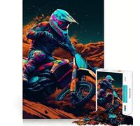 Young Man Riding Motocross 1000 Piece Jigsaws for Adults Think Training Play Tight Lock No Loose Pieces Unique Gift for Stress Relief (38x52cm)