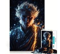 Young Man with Glowing Energy 1000 Piece Jigsaw Brain Skill Game High Precision Die Cut Fascinating Hobby for Idle Moments (50x75cm)