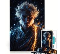 Young Man with Glowing Energy Adult Jigsaw1000 Pieces Cognitive Boost Game No Gap Tight Fitting Design Birthday Gift Brain Teaser Toy (38x52cm)