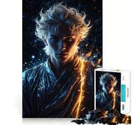 Young Man with Glowing Energy Jigsaw Puzzle1000 Pieces Thinking Skill Game Seamless Fit Precise Pieces Family Fun Night Activity (38x26cm)