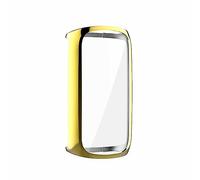 Young Mens Watches for Teenagers Soft Compitable with Luxe Cover TPU Protector Full Case Tape Watch Screen Smart Wristband Accessories (Gold, One Size)