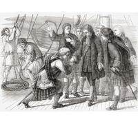 Young Moidart kneeling swearing allegiance to Prince Charles Stuart aboard Du Teillay 1745. Charles Edward Louis John Casimir Sylvester Severino Maria Stuart 1720 1788. Eldest son of James Francis