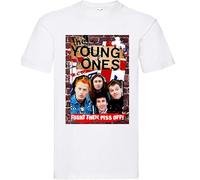 Young Ones T Shirt tee top t-Shirt Film Movie Horror sci fi Funny Cartoon Birthday Gift Joke Graphic Music Concert Vintage 1 (UK, Alpha, S, Regular, Regular, White)